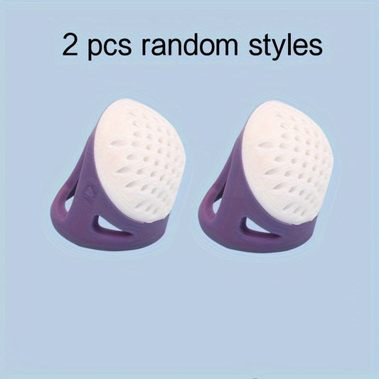 Silicone Thimble Finger Protector 2pcs Set Sewing Needle Proof Kit