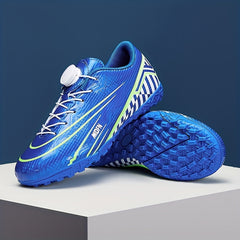Unisex Turf Soccer Shoes With Rotating Button Anti Skid Breathable