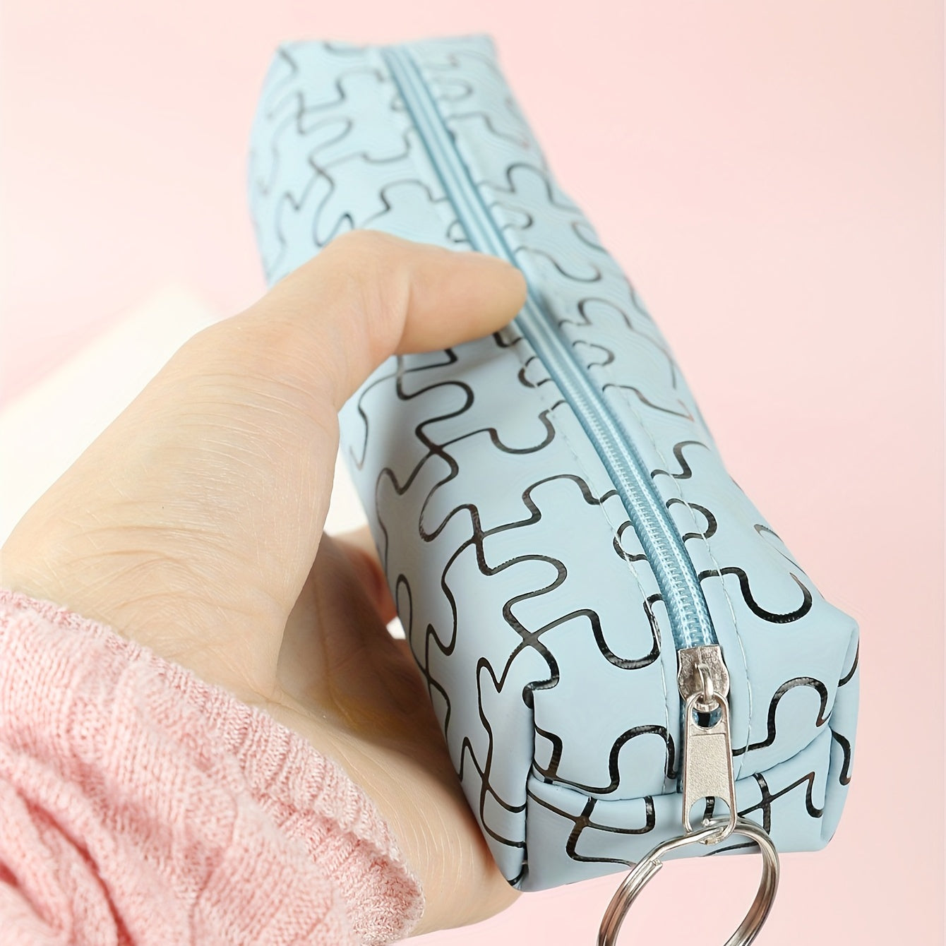 1pc Puzzle Pencil Case for Kids, Cute Design