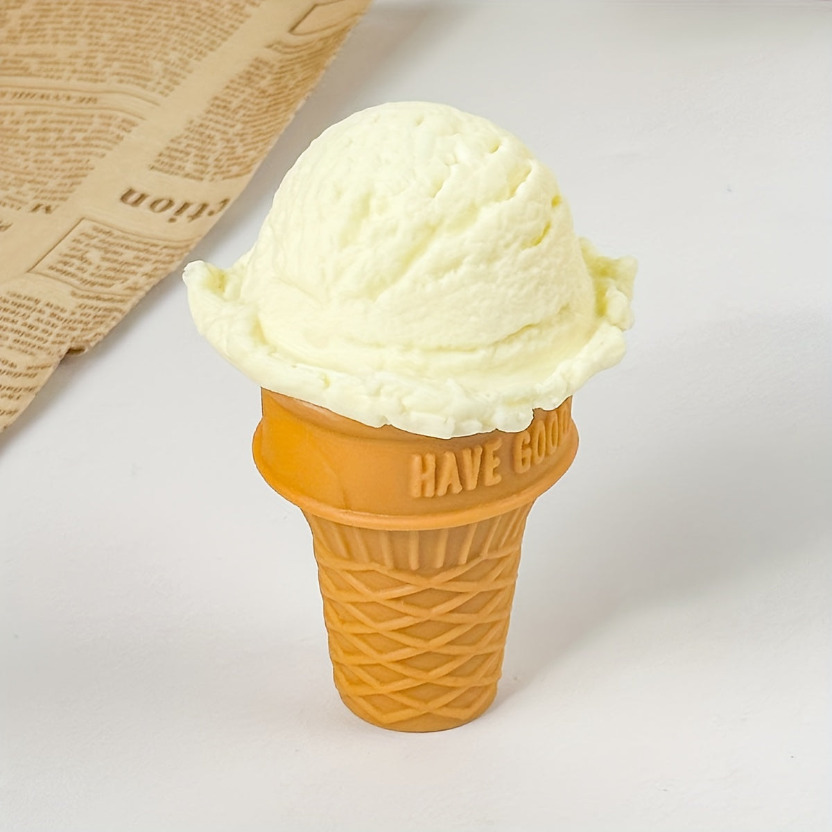 PVC Ice Cream Cone & Ball Set Assorted Flavors Toppings