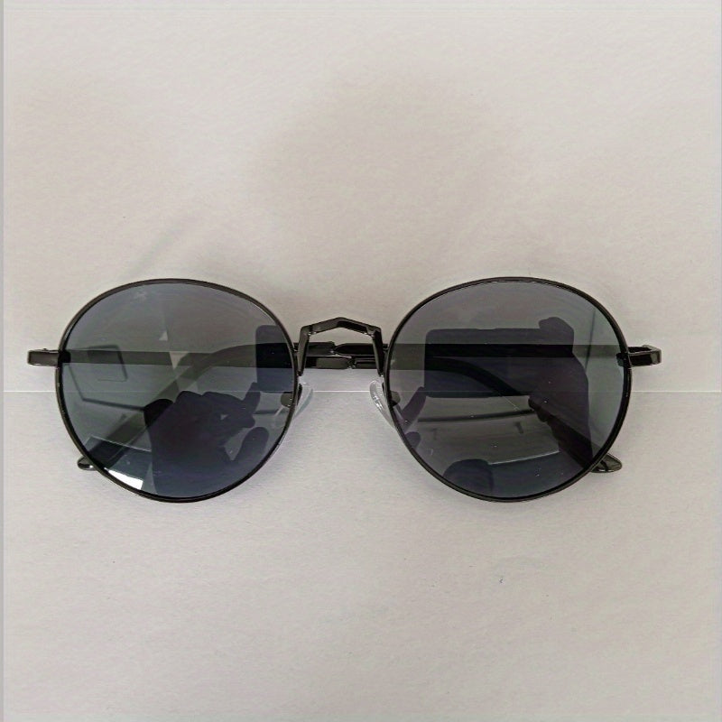 Round Metal Sunglasses Anti Glare UV400