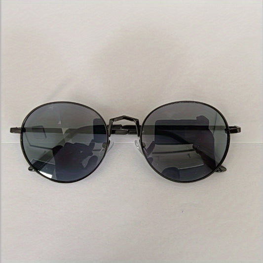 Round Metal Sunglasses Anti Glare UV400