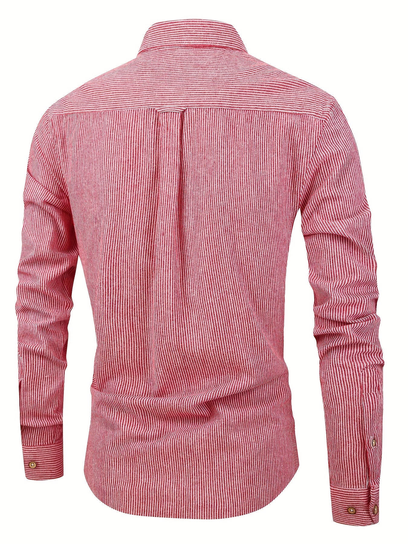 Stripe Print Men s Casual Long Sleeve Shirt With Pocket