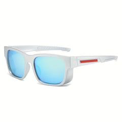 Men's Colorful Film Sports Sunglasses with Leather Case