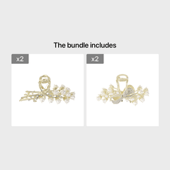 Japanese Temperament Lily Orchid Flower Hair Catch Rhinestone Hairpin