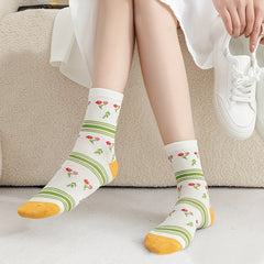 5 Pairs Cartoon Print Socks Women's Stockings