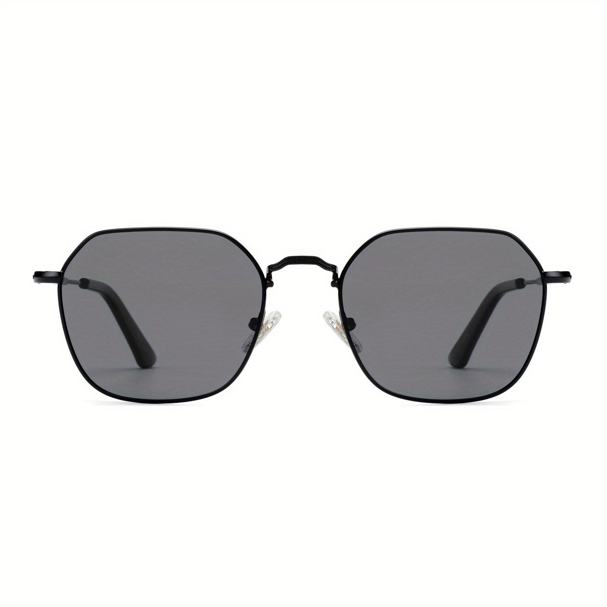 OUWEN Polarized Polygon Sunshade Mirror Unisex Full Frame Aviator Glasses Gray
