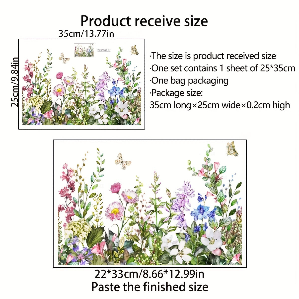 Flower Butterfly Toilet Sticker Bathroom Adhesive Decal Room Decor