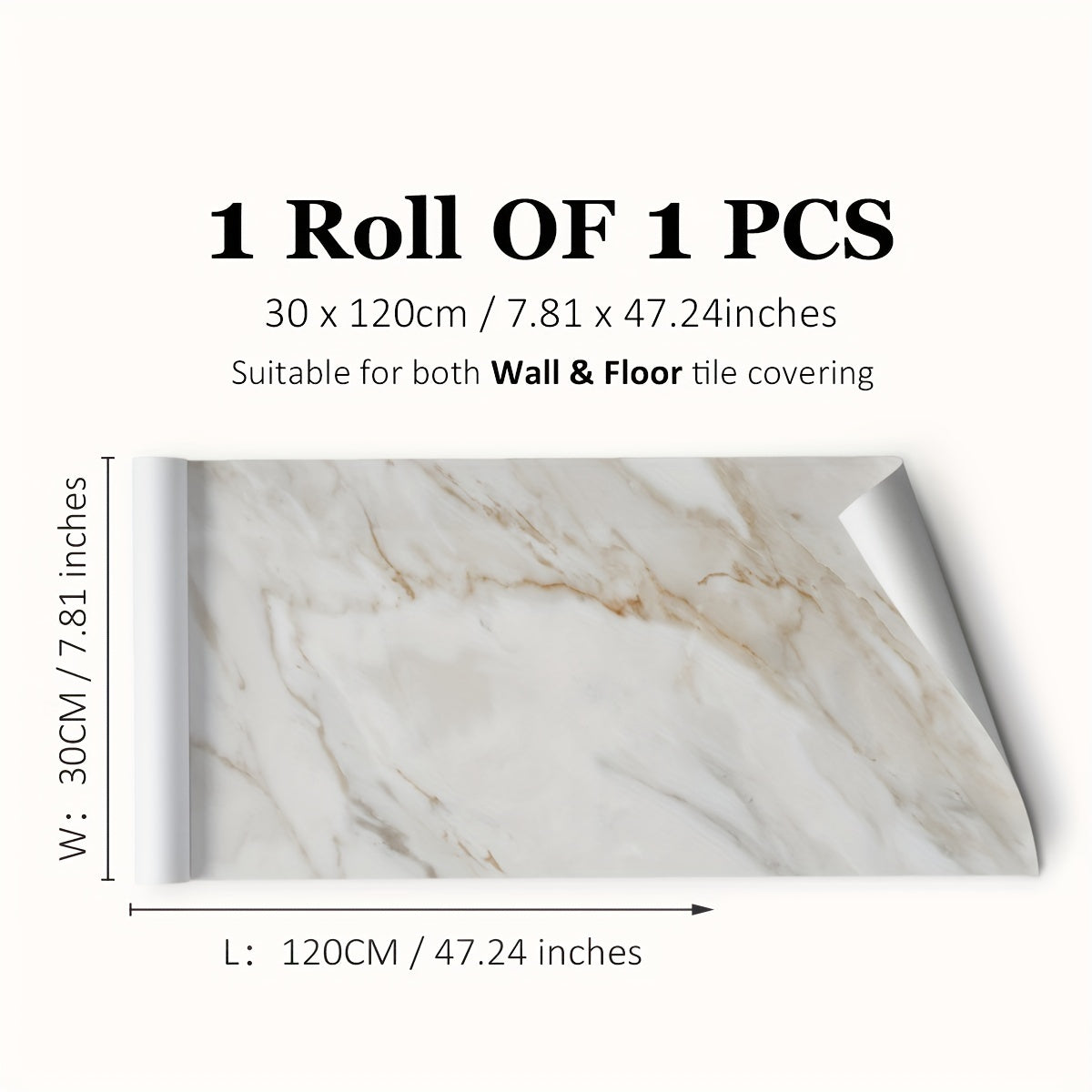 Marble Pattern Floor Stickers Waterproof Non-slip Tile Stickers