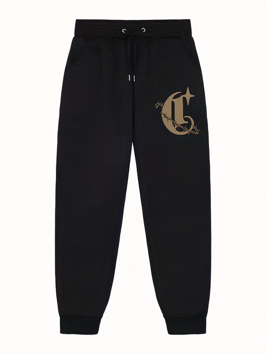 Star Pattern Joggers Men's Casual Loose Fit Drawstring Pants
