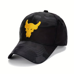 American Flag Bull Camo Baseball Cap