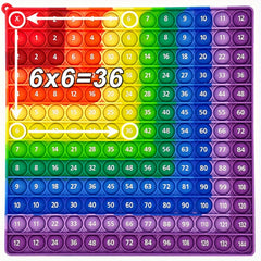 Legendstar 12x12 Multiplication Push Bubble Fidget Toy for Kids