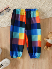 Baby's Plaid Baggy Pants Casual Stylish Trousers