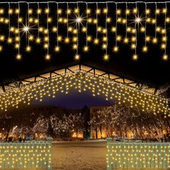 Outdoor Icicle Lights 4m 13ft 90 LED 8 Modes USB Plug In Curtain String Lights