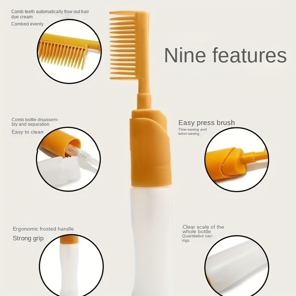 Hair Dyeing Applicator Bottle with Comb Unisex Adult Hair Coloring Gel Dispenser