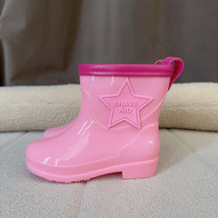 Swalker Star Solid Slip On Rain Boots For Girls Waterproof Non Slip Rain Boots