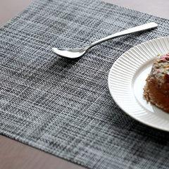 4pcs PVC Placemats Non Slip Washable Vinyl Placemats Style Plaid Pads
