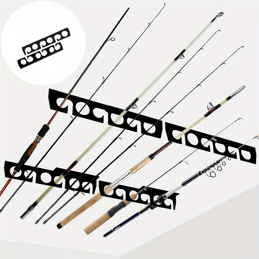 2pcs Iron Fishing Rod Holder Wall Ceiling Mounted Fishing Pole Storage Rack