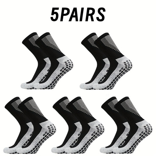 5 Pairs Breathable Soccer Mid Calf Socks For Men And Women