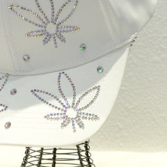 Rhinestone Leaf Decor Baseball Cap Casual Sunscreen Dad Hats Adjustable