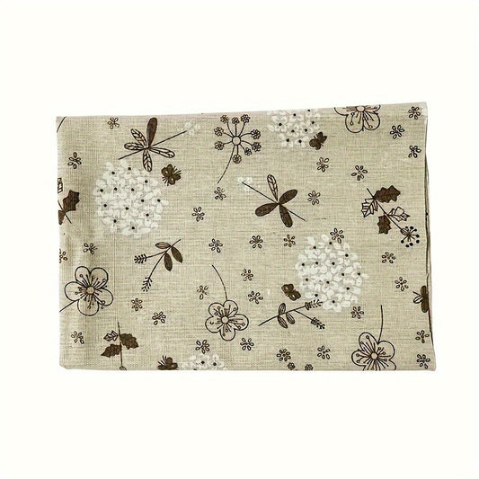 6pcs Plant Series Burlap Fabric for DIY Sewing Craft