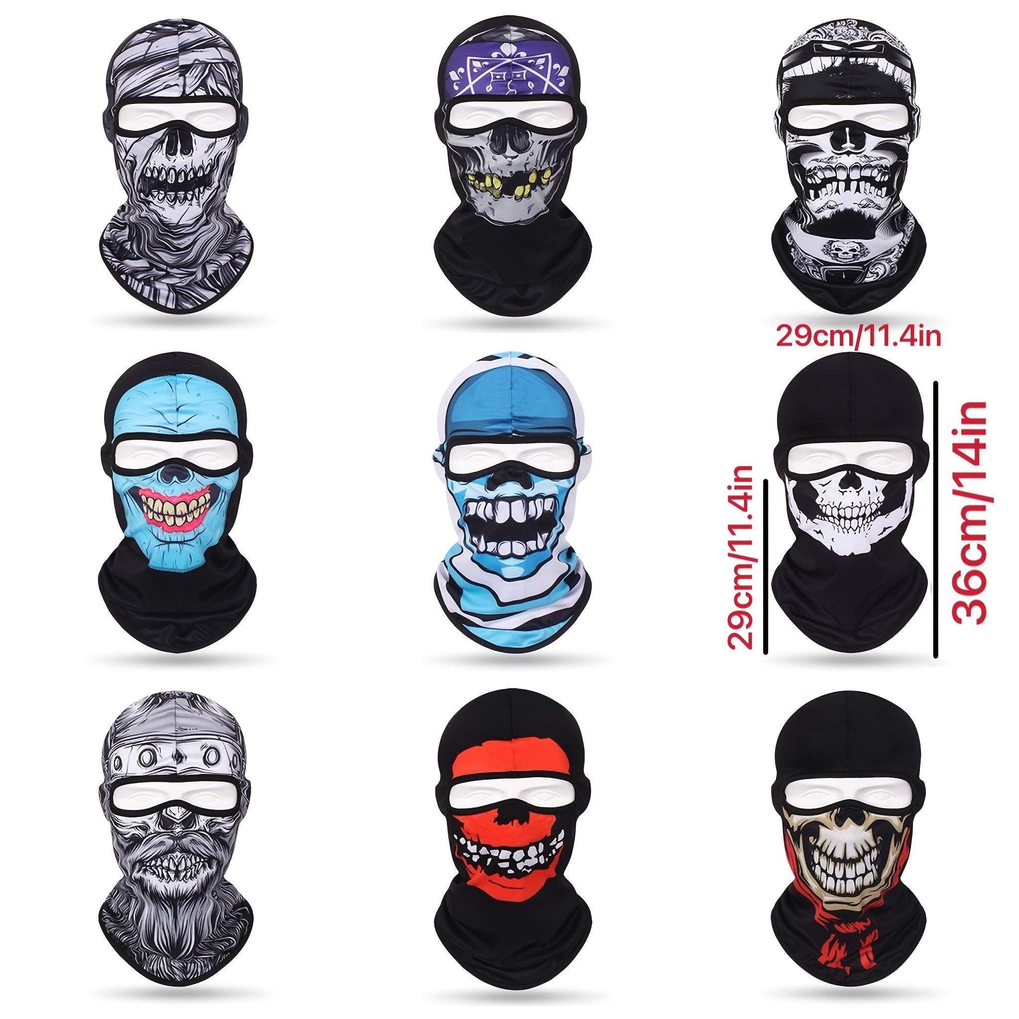 Multicolor Skull Mask Cycling Hat Windproof Dustproof Sun Protection