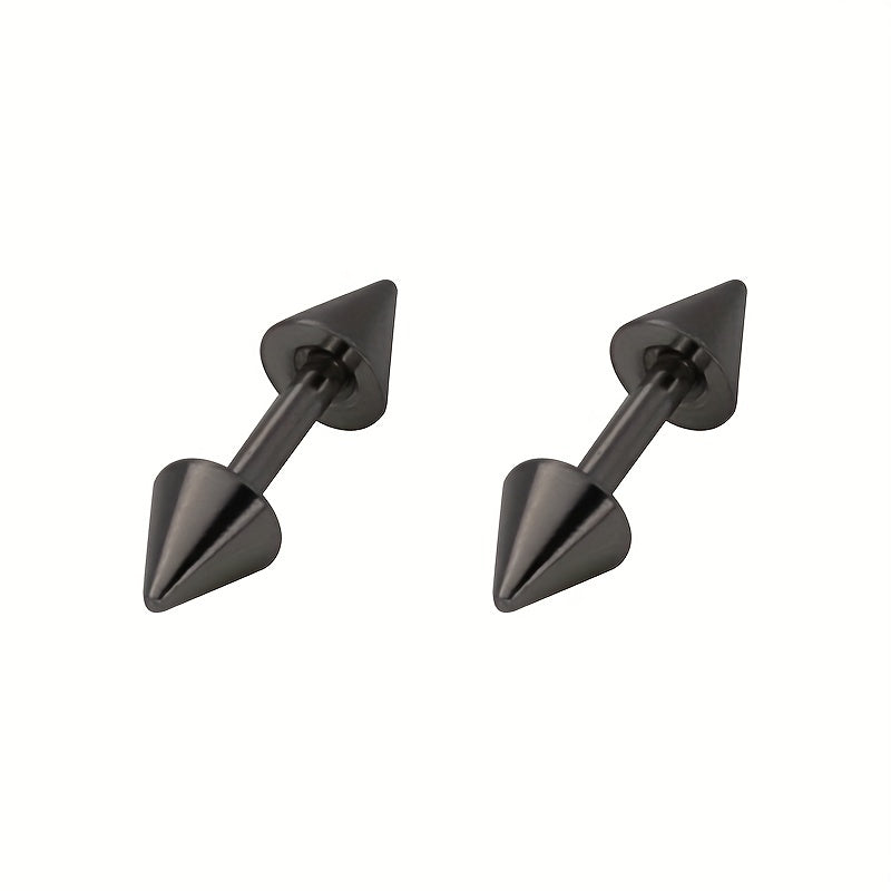 Stainless Steel Cone Earrings Double Pointed Piercing Jewelry