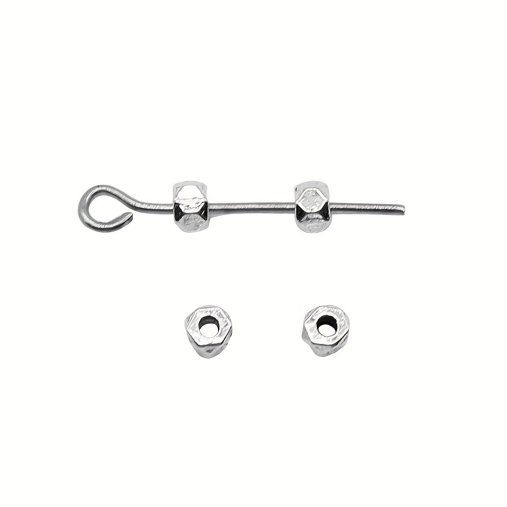 100pcs 3mm Silver Hexagonal Beads DIY Bracelet Jewelry Accessories
