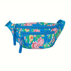 Floral Waist Pack for Women Adjustable Strap Lightweight Nylon Chest Bag