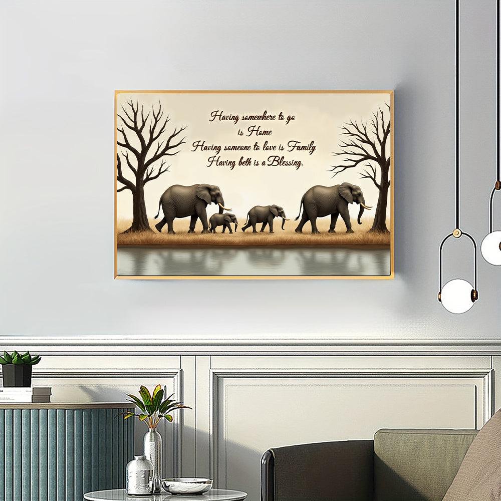 Elephant Themed Diamond Painting Art Kit for Adults