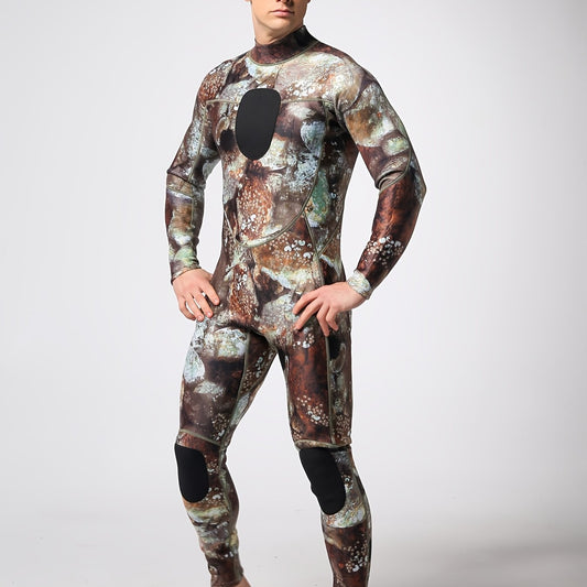 Men's Skinny Fit Tie Dye Long Sleeve Diving Wetsuit