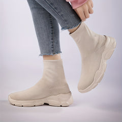 Women's High Top Slip On Sneakers Lightweight Walking Shoes