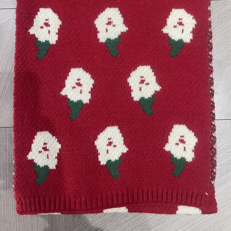 Knitted Wool Warm Casual Christmas Scarf
