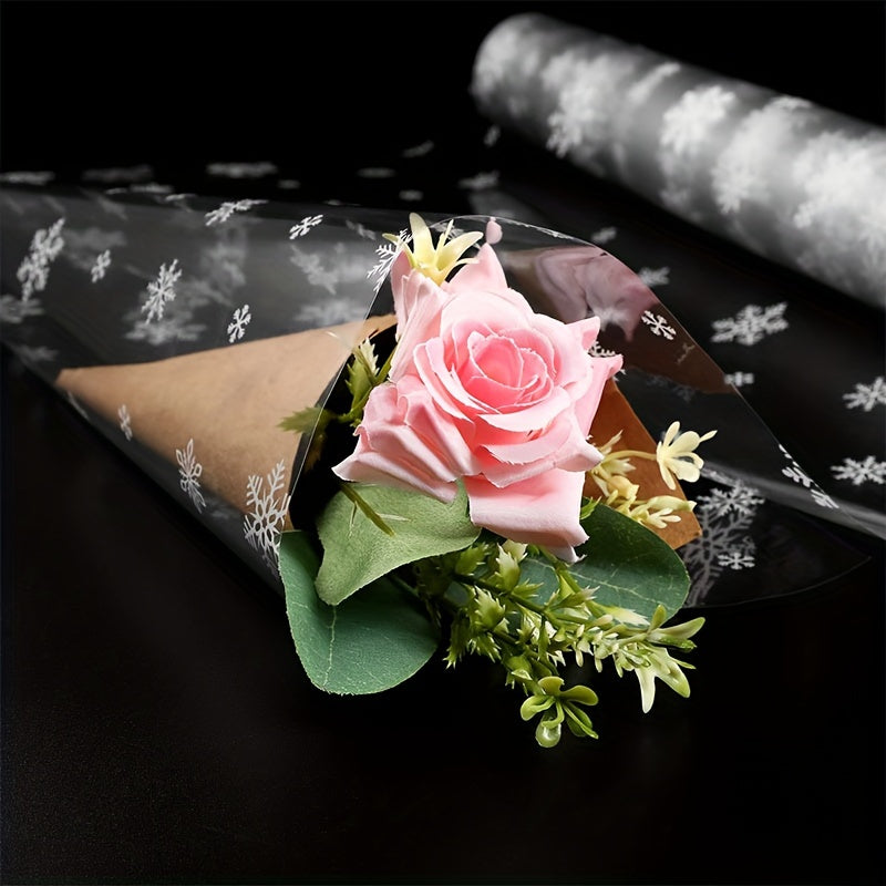 Christmas Cellophane Wrap Roll 86 36 Cm X 30 48 M Snowflake Pattern 3 Mil