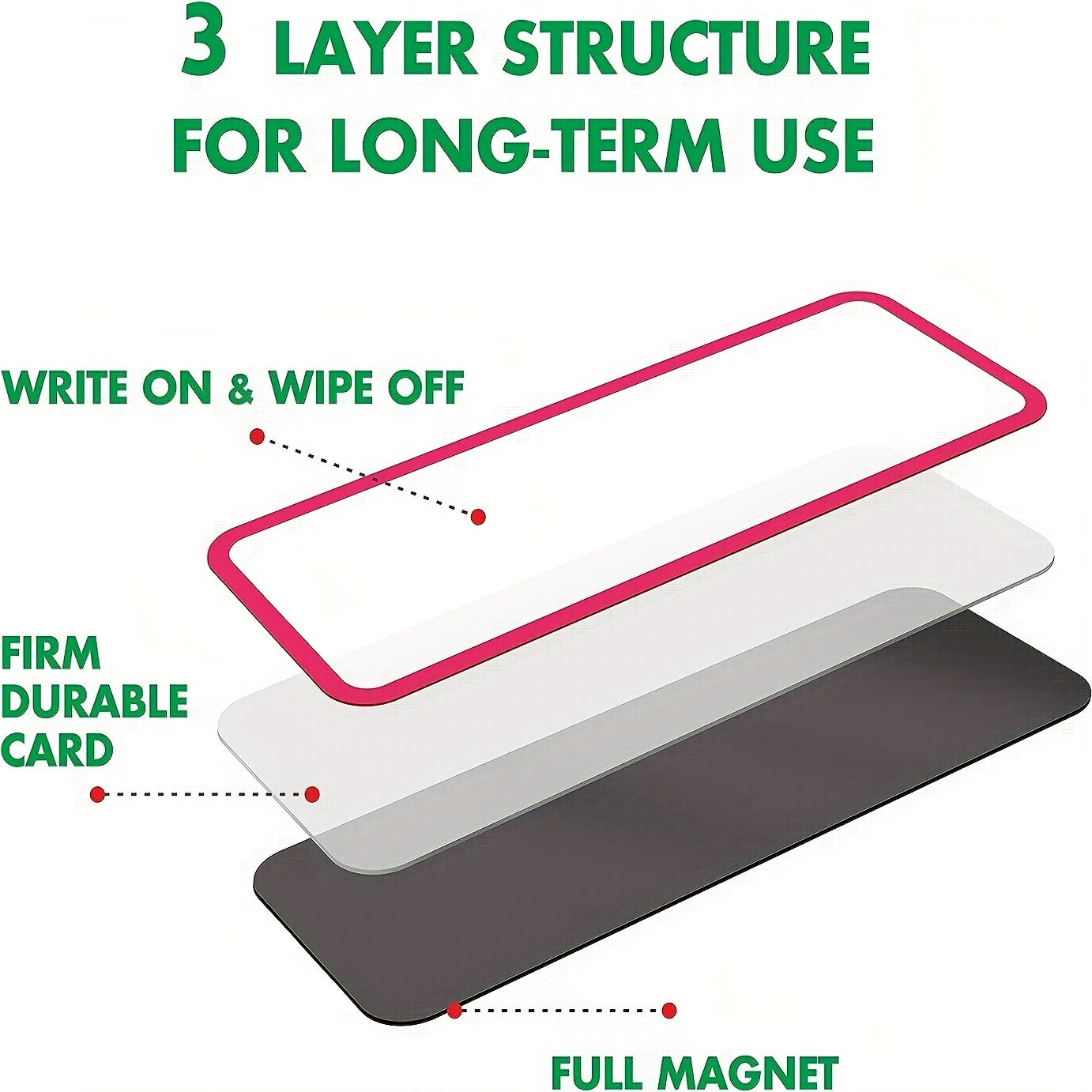 54pcs Magnetic Dry Erase Label Strip - Blank Writable Car Office Garage