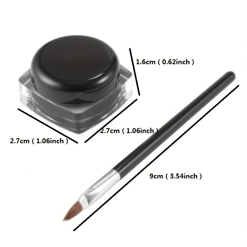 Waterproof Eyeliner Gel Cream with Brush Smudge Proof Makeup