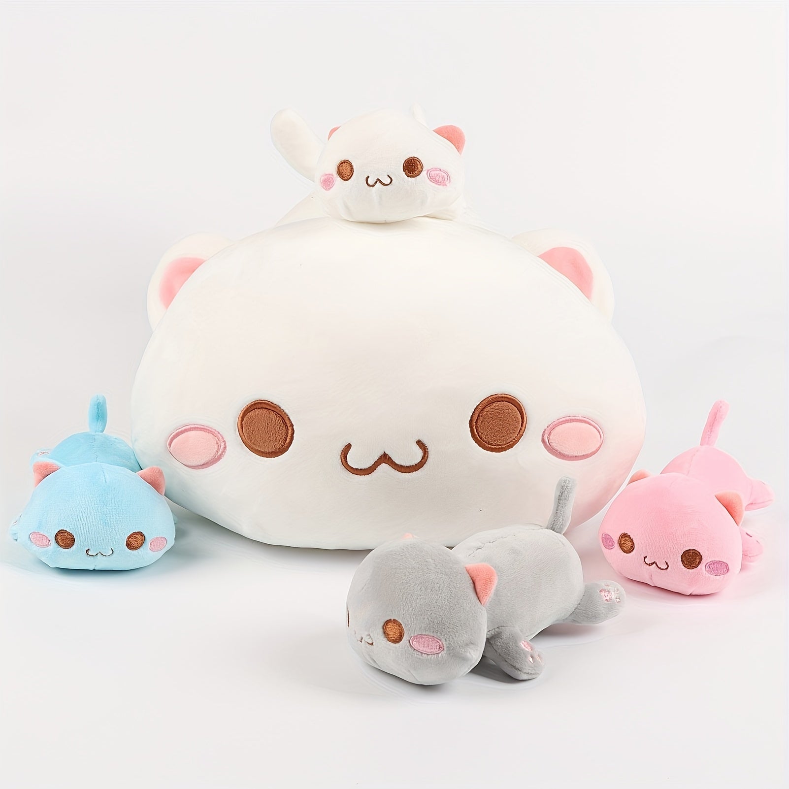 Adorable Cat Toy Set 4pcs Soft Plush Cat Toy Set 18 3 Mother & Youngsters Cat