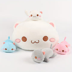 Adorable Cat Toy Set 4pcs Soft Plush Cat Toy Set 18 3 Mother & Youngsters Cat