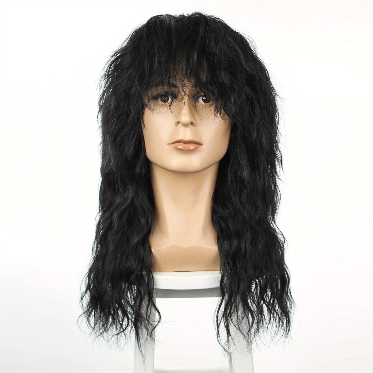 Men's 80s Rock Metal Halloween Wig Long Curly Hair