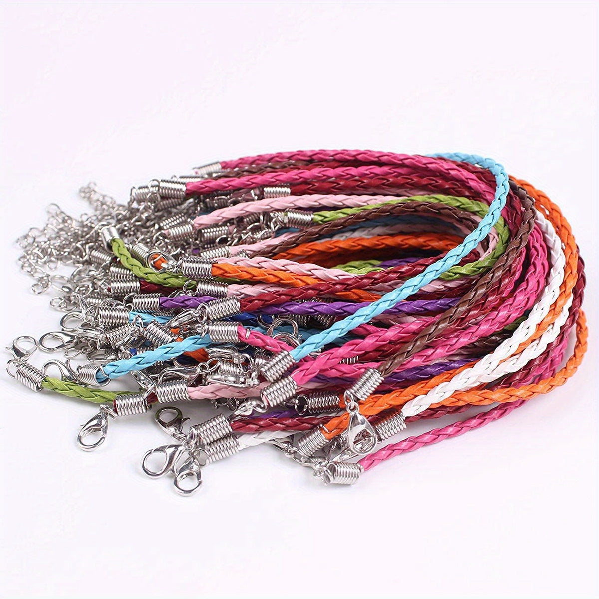 10pcs Mixed Leather Lace Braided Bracelet Rope DIY Jewelry Hand Braided Rope