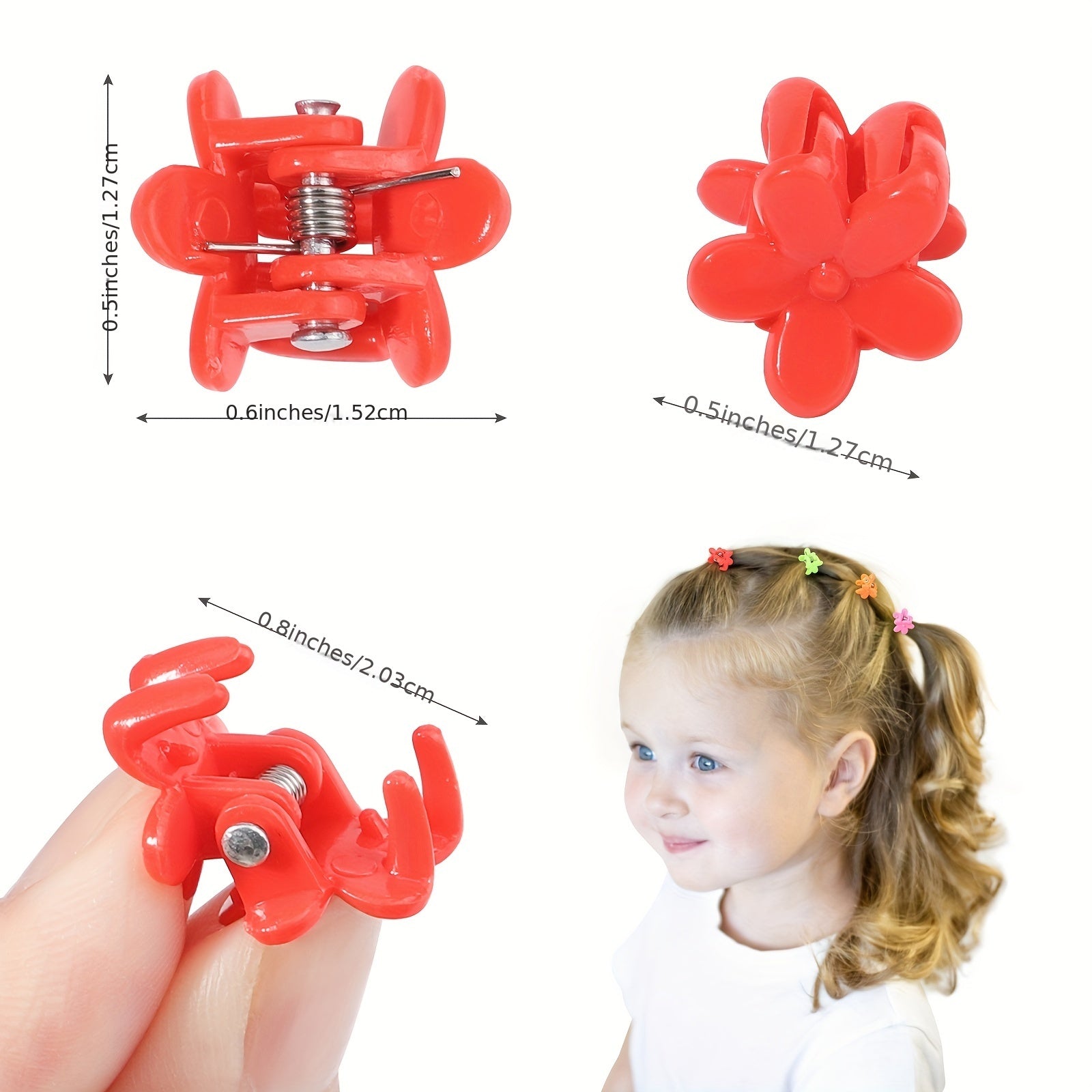 50pcs Mini Flowers Hair Clip Set for Baby Girls