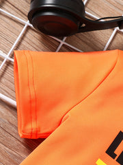 Boys Gamepad Print Casual Outfit T-shirt & Shorts Set