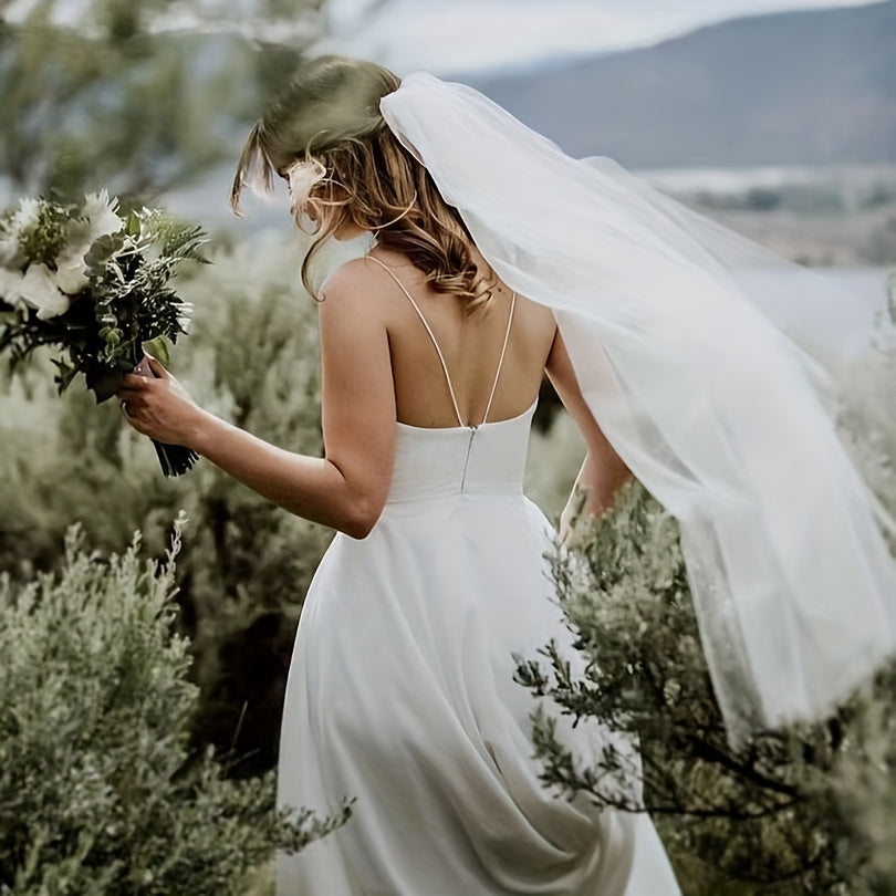 Cathedral Length Ivory Bridal Veil with Comb
