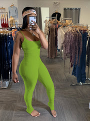 Skinny Ruched Jumpsuit Backless Mini Strap Jumpsuit