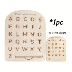 Wooden Letter Practice Board - Tracing Tool for Letters & Numbers