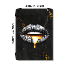 Creative Graffiti Mouth Wall Decor Canvas Painting 15.7x23.6in Unframed