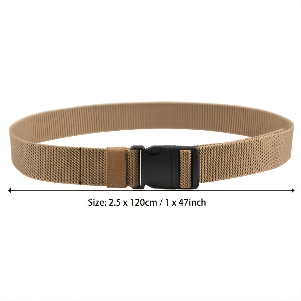 Men's Nylon Canvas Belt Metal Plastic Buckle Military Tactical Belt