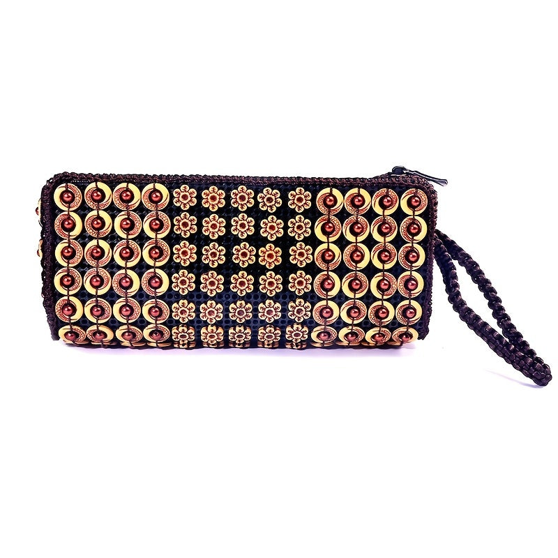 Coconut Shell Flower Clutch Bag Beaded Handbag