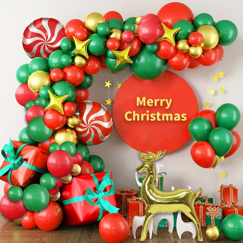 101pcs Christmas Red Windmill Balloon Arch Set for Party Decoration