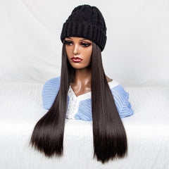 Ladies Casual Hat Wig 20 Inch Winter Hat